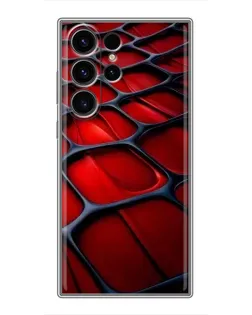 Чехол для Samsung Galaxy S23 Ultra с картинкой «Красная глянцевая сетка»