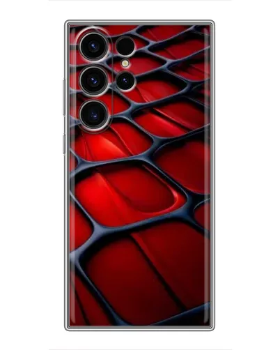 Чехол для Samsung Galaxy S23 Ultra с картинкой «Красная глянцевая сетка»