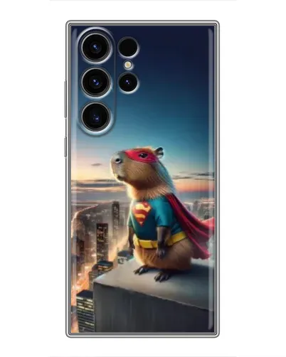 Чехол для Samsung Galaxy S23 Ultra с картинкой «Капи-мен супергерой»