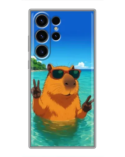 Чехол для Samsung Galaxy S23 Ultra с картинкой «Морская капибара»
