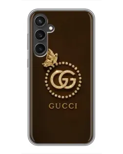 Чехол для Samsung Galaxy S23 с картинкой «Gucci — золотая бабочка»