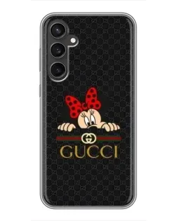 Чехол для Samsung Galaxy S23 с картинкой «Минни Маус Gucci — черный»