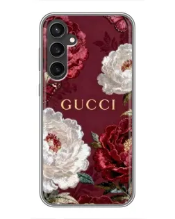 Чохол для Samsung Galaxy S23 з картинкою «Gucci — бордові троянди»