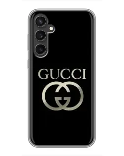 Чохол для Samsung Galaxy S23 з картинкою «Gucci — золото на чорному»