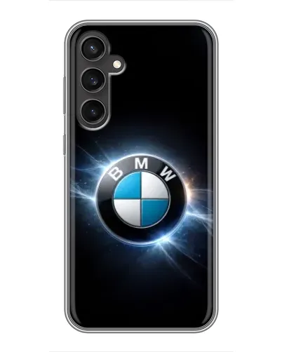 Чехол для Samsung Galaxy S23 с картинкой «BMW — неоновое сияние»