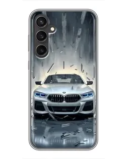 Чехол для Samsung Galaxy S23 с картинкой «BMW в свете фар»