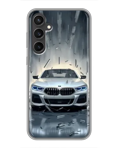 Чехол для Samsung Galaxy S23 с картинкой «BMW в свете фар»