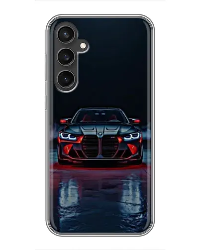 Чехол для Samsung Galaxy S23 с картинкой «BMW на мокрой дороге»