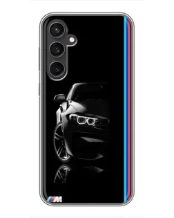Чехол для Samsung Galaxy S23 с картинкой «Силуэт BMW в темноте»