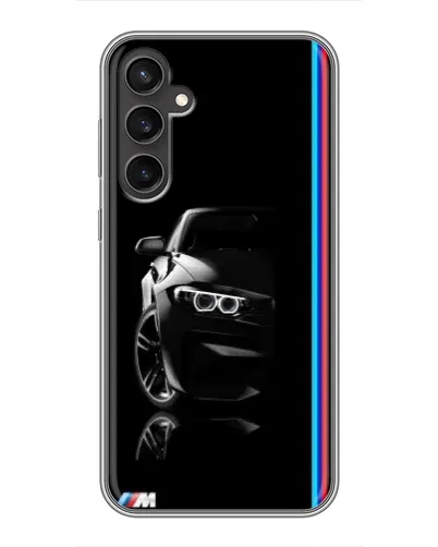 Чехол для Samsung Galaxy S23 с картинкой «Силуэт BMW в темноте»