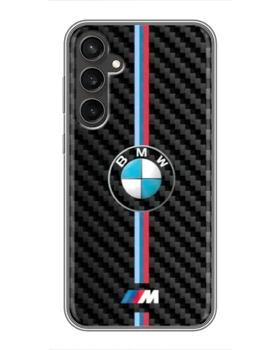 Чехол для Samsung Galaxy S23 с картинкой «Эмблема BMW и карбон»