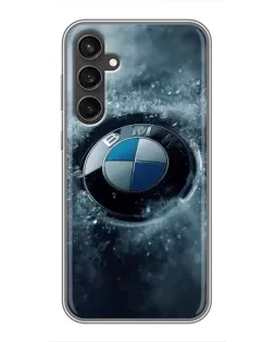 Чехол для Samsung Galaxy S23 с картинкой «Логотип BMW — лед»