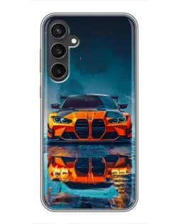 Чехол для Samsung Galaxy S23 с картинкой «BMW — золотая эмблема»