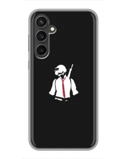 Чехол для Samsung Galaxy S23 с картинкой «PUBG — силуэт воина»