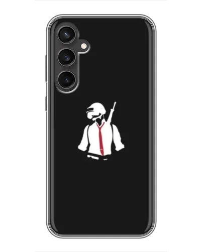 Чехол для Samsung Galaxy S23 с картинкой «PUBG — силуэт воина»