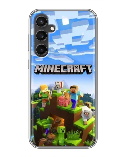 Чехол для Samsung Galaxy S23 с картинкой «Minecraft классический мир»