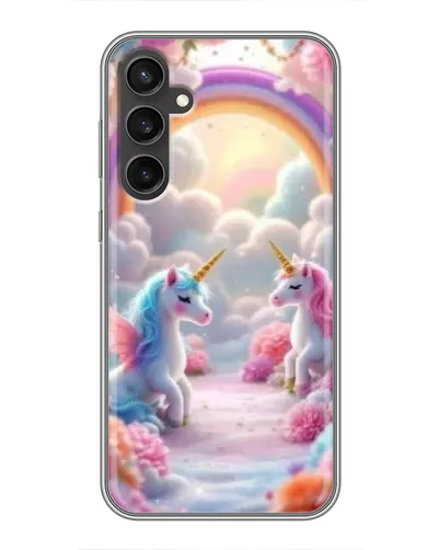 Чехол для Samsung Galaxy S23 с картинкой «Радуга и единороги» Чехол для Samsung Galaxy S23 с картинкой «Радуга и единороги»