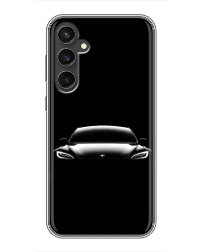 Чехол для Samsung Galaxy S23 с картинкой «Фары Tesla Night»
