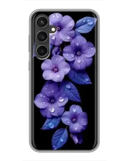 Чохол для Samsung Galaxy S23 з картинкою «Фіолетові квіти з росою»