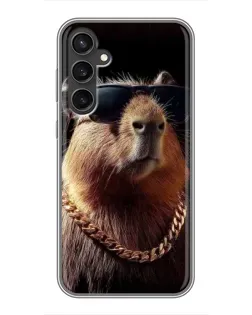 Чехол для Samsung Galaxy S23 с картинкой «Капибара золотая цепь»