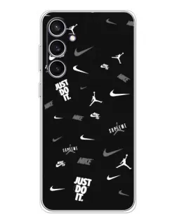 Чехол для Samsung Galaxy S24 FE с картинкой «Nike Black Pattern» Чехол для Samsung Galaxy S24 FE с картинкой «Nike Black Pattern»