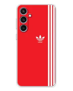 Чехол для Samsung Galaxy S24 FE с картинкой «Красный минимализм Adidas»