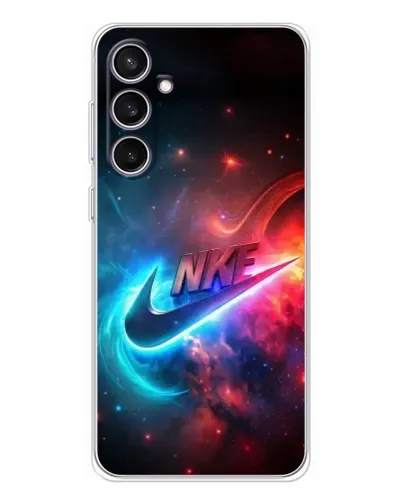 Чехол для Samsung Galaxy S24 FE с картинкой «Огненный логотип Nike»