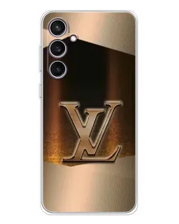 Чехол для Samsung Galaxy S24 FE с картинкой «LV — золотое сияние»