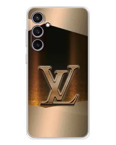 Чехол для Samsung Galaxy S24 FE с картинкой «LV — золотое сияние»
