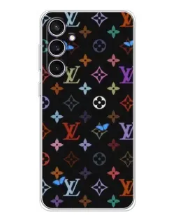 Чехол для Samsung Galaxy S24 FE с картинкой «Цветная монограмма LV»