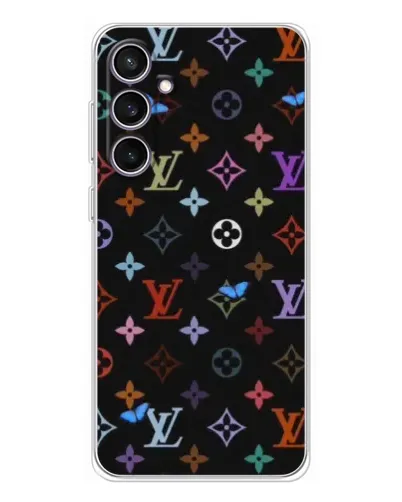 Чехол для Samsung Galaxy S24 FE с картинкой «Цветная монограмма LV»
