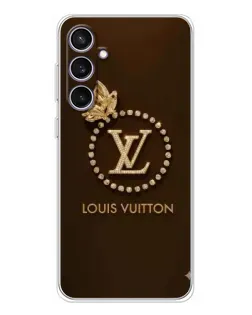 Чехол для Samsung Galaxy S24 FE с картинкой «LV — золотая печать»