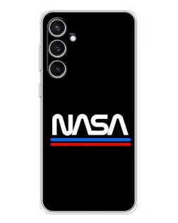 Чехол для Samsung Galaxy S24 FE с картинкой «NASA — классика Red Blue»