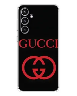 Чехол для Samsung Galaxy S24 FE с картинкой «Gucci — красный логотип»