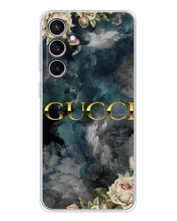 Чехол для Samsung Galaxy S24 FE с картинкой «Абстрактные цветы Gucci»