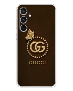 Чехол для Samsung Galaxy S24 FE с картинкой «Gucci — золотая бабочка»