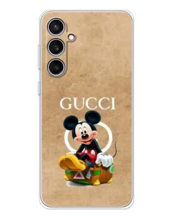 Чехол для Samsung Galaxy S24 FE с картинкой «Микки Маус Gucci — крафт»