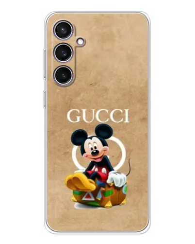 Чехол для Samsung Galaxy S24 FE с картинкой «Микки Маус Gucci — крафт»