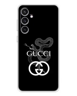 Чехол для Samsung Galaxy S24 FE с картинкой «Gucci — серебряная змея»
