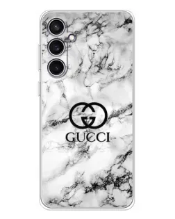 Чехол для Samsung Galaxy S24 FE с картинкой «Gucci — мраморный шик»