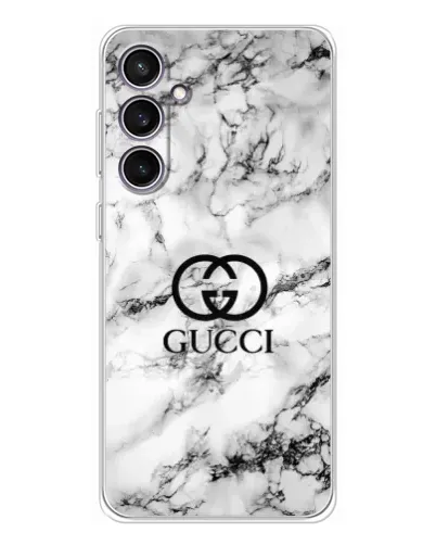 Чехол для Samsung Galaxy S24 FE с картинкой «Gucci — мраморный шик»