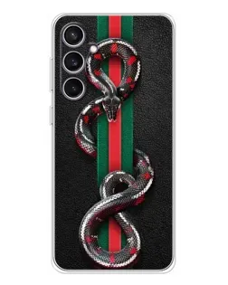 Чохол для Samsung Galaxy S24 FE з картинкою «Gucci — змія на смузі»