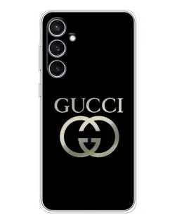 Чохол для Samsung Galaxy S24 FE з картинкою «Gucci — золото на чорному»