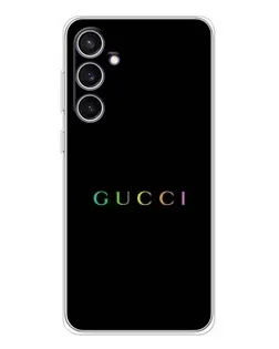 Чохол для Samsung Galaxy S24 FE з картинкою «Gucci — неоновий мінімалізм»