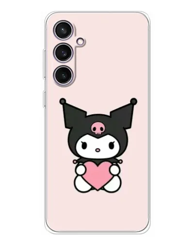 Чехол для Samsung Galaxy S24 FE с картинкой «Kuromi и сердце»