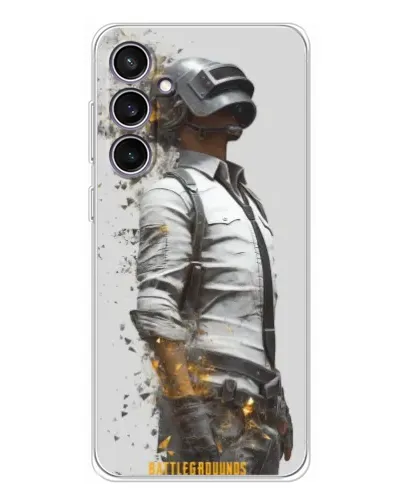 Чехол для Samsung Galaxy S24 FE с картинкой «PUBG — боец в пыли»