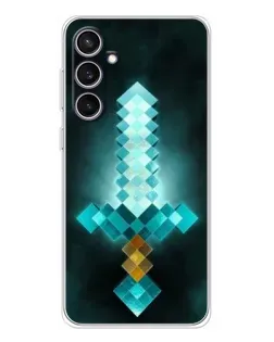 Чехол для Samsung Galaxy S24 FE с картинкой «Алмазный меч неон»