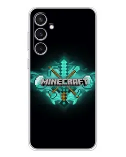 Чехол для Samsung Galaxy S24 FE с картинкой «Minecraft Diamond лого»