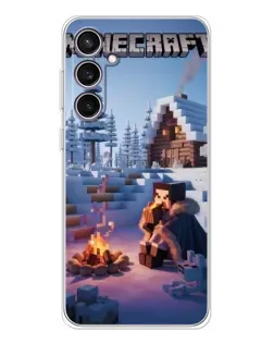 Чехол для Samsung Galaxy S24 FE с картинкой «Зимний Minecraft»