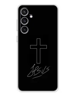 Чохол для Samsung Galaxy S24 FE з картинкою «Графічний хрест Jesus»